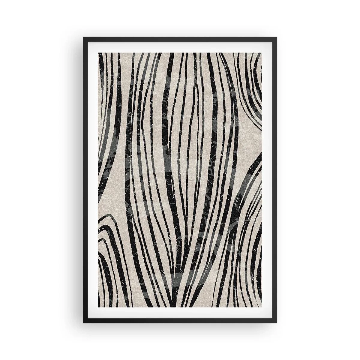 Poster in cornice nera - Una palude di linee - 61x91 cm