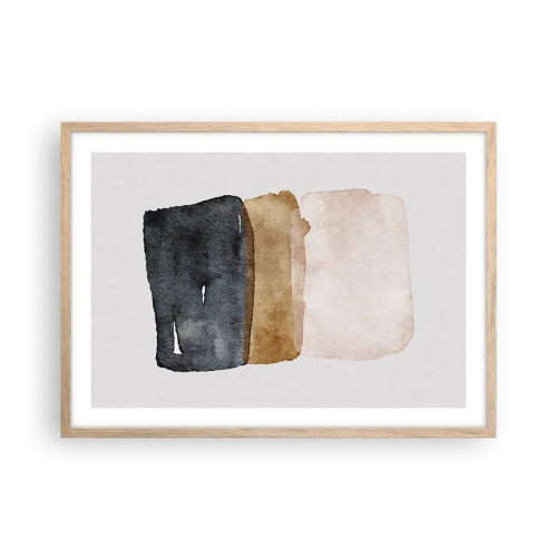 Poster in cornice rovere chiaro - Composizione di colori della terra - 70x50 cm
