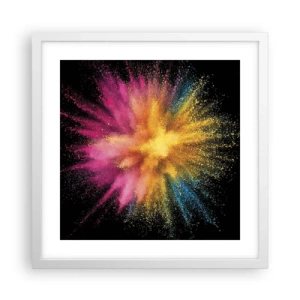 Poster in cornice bianca - La nascita dei colori - 40x40 cm