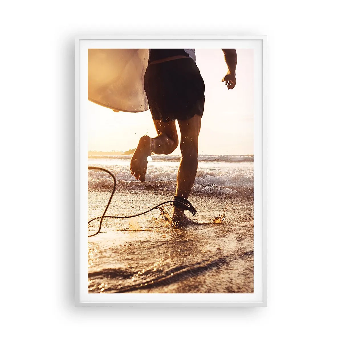 Poster in cornice bianca - L'incontro delle onde - 70x100 cm