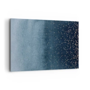 Quadro su tela - Stampe su Tela - Sfumature blu con sottili accenti dorati - 100x70cm - Composizione: fasi blu - Decorazione murale moderna per soggiorno e camera da letto ARTTOR
