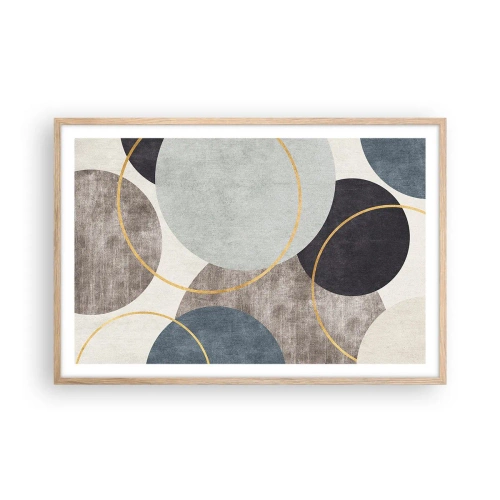 Poster in cornice rovere chiaro - Un cerchio dietro l'altro - 91x61 cm