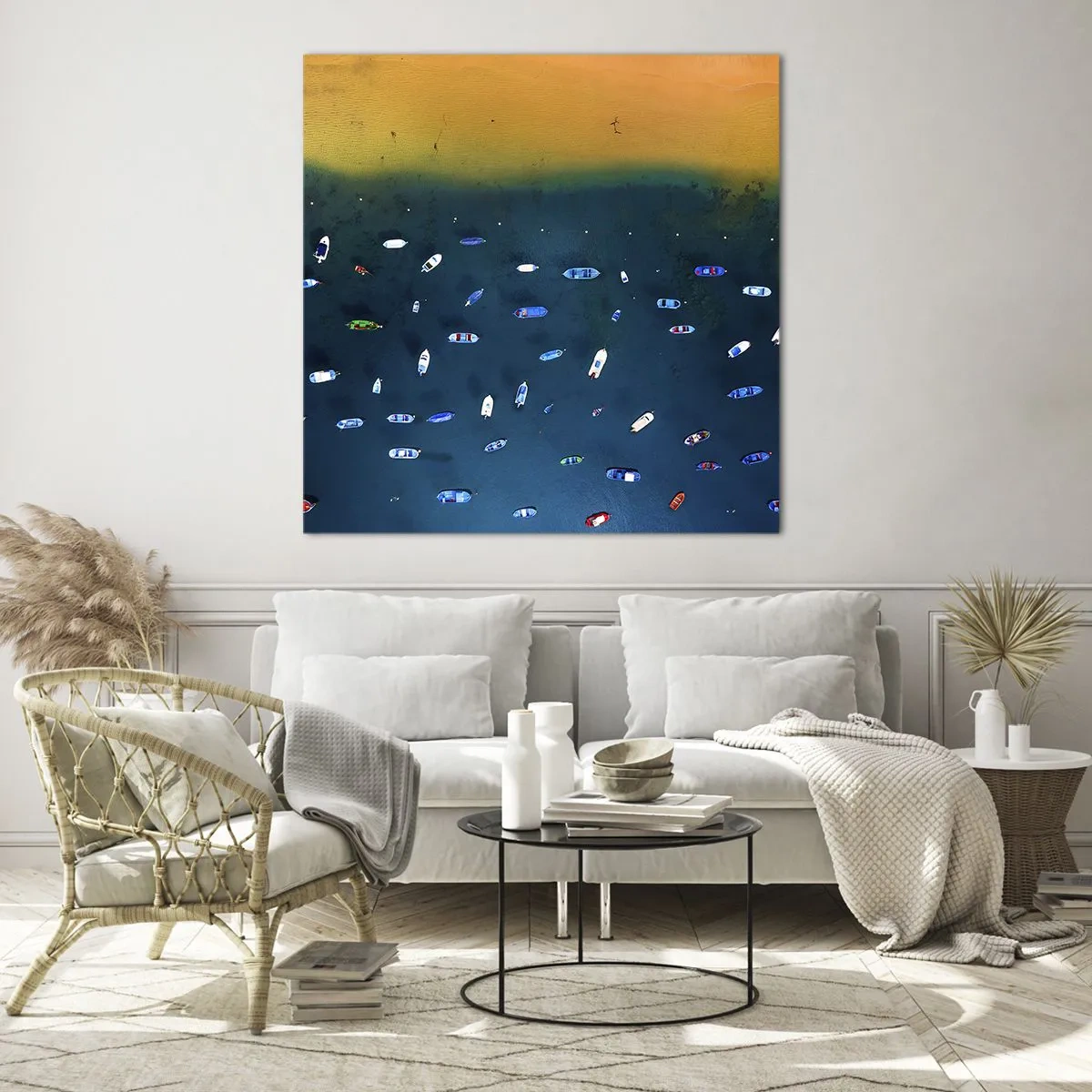 Quadro su vetro - Il gioco delle vacanze - 40x40 cm