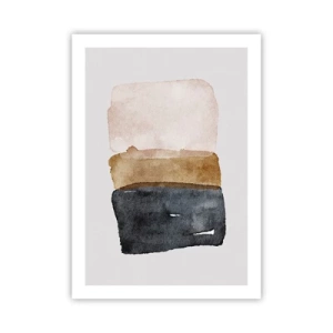 Poster - Acquerello astratto nei toni della terra - 50x70cm - Composizione di colori della terra - Decorazione murale moderna per soggiorno e camera da letto ARTTOR