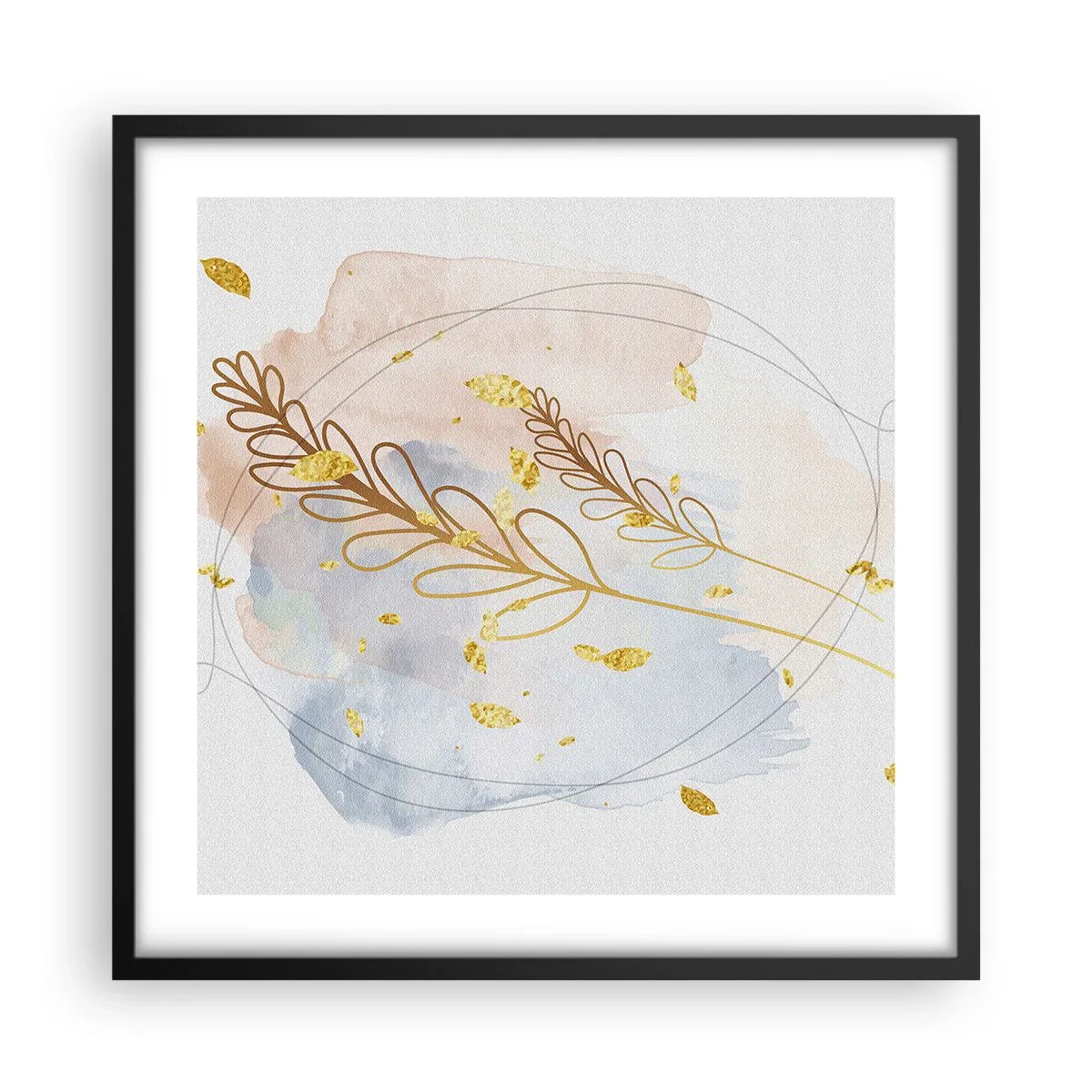 Poster in cornice nera - Soffio d'oro - 50x50 cm
