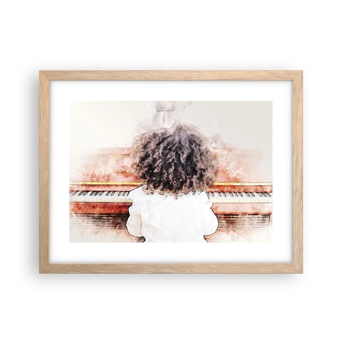 Poster in cornice rovere chiaro - Nel nuovo mondo - 40x30 cm