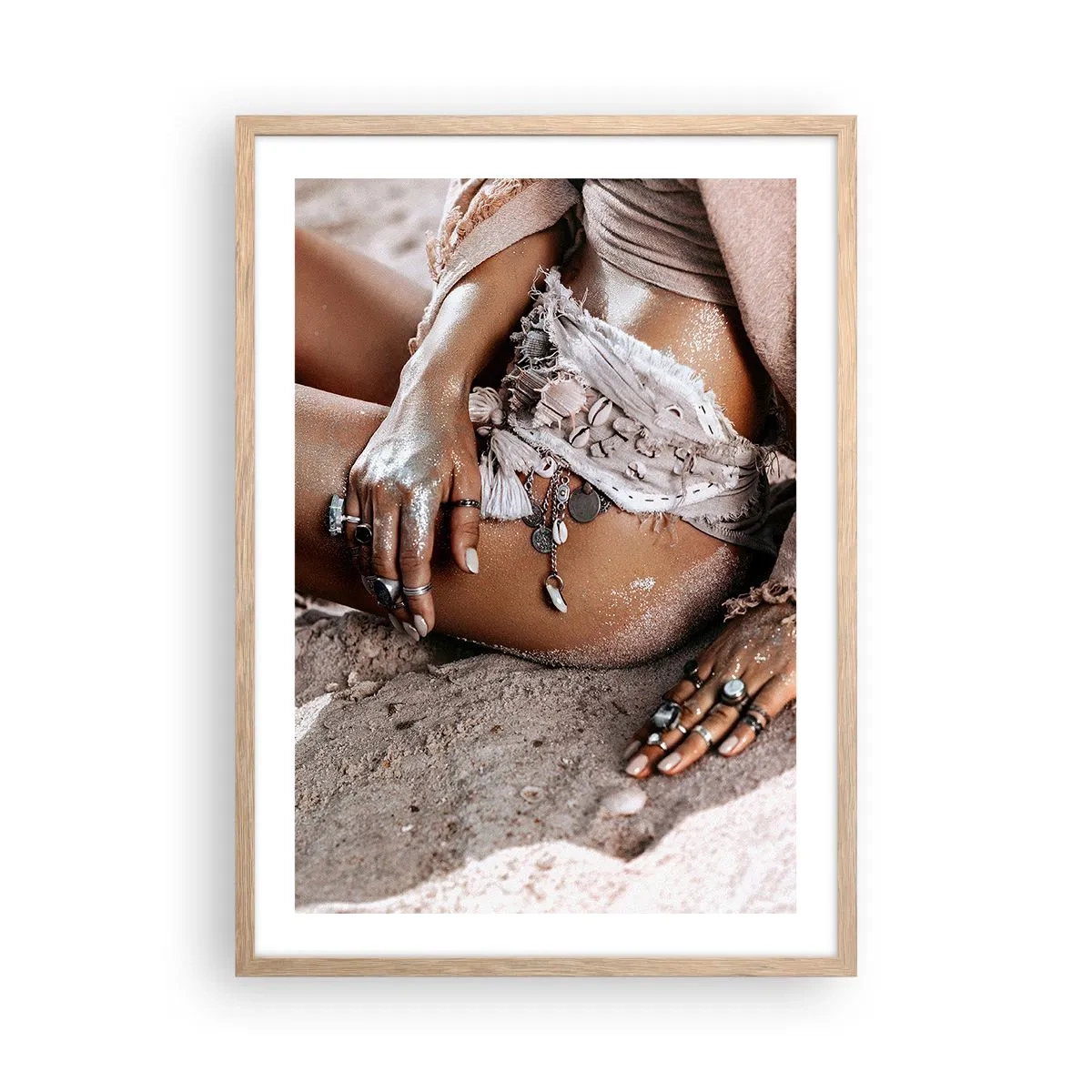 Poster in cornice rovere chiaro - Gettata dalle onde? - 50x70 cm