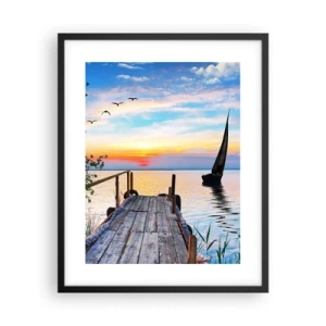 Poster in cornice nera - Buona sera - 40x50 cm