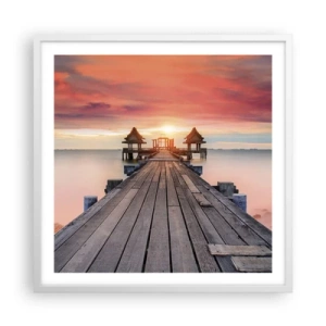 Poster in cornice bianca - Tramonto d'oriente - 60x60 cm