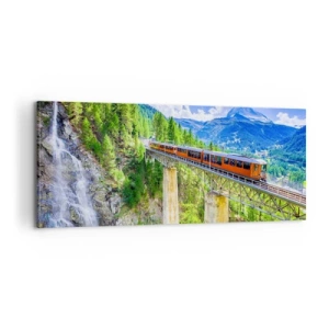 Quadro su tela - Stampe su Tela - Ferrovia alpina - 100x40 cm