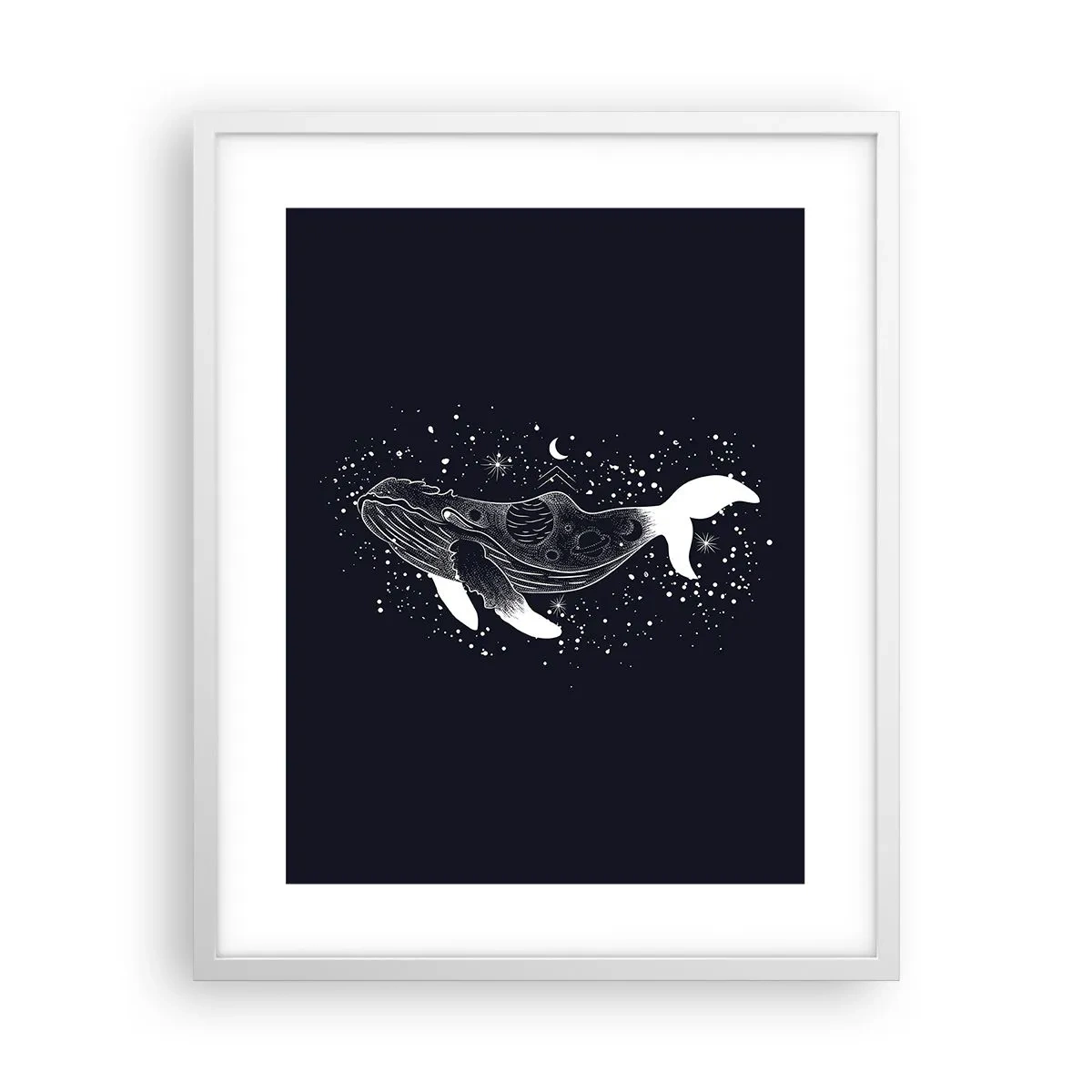 Poster in cornice bianca - Nell'oceano dell'universo - 40x50 cm