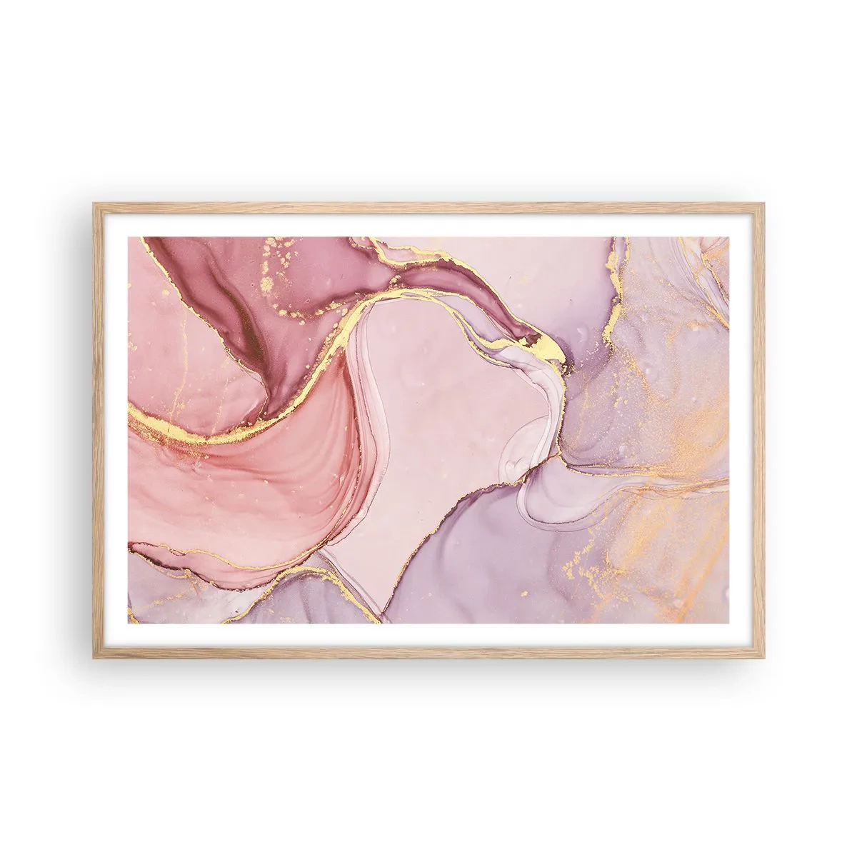 Poster in cornice rovere chiaro - La carezza dei colori - 91x61 cm