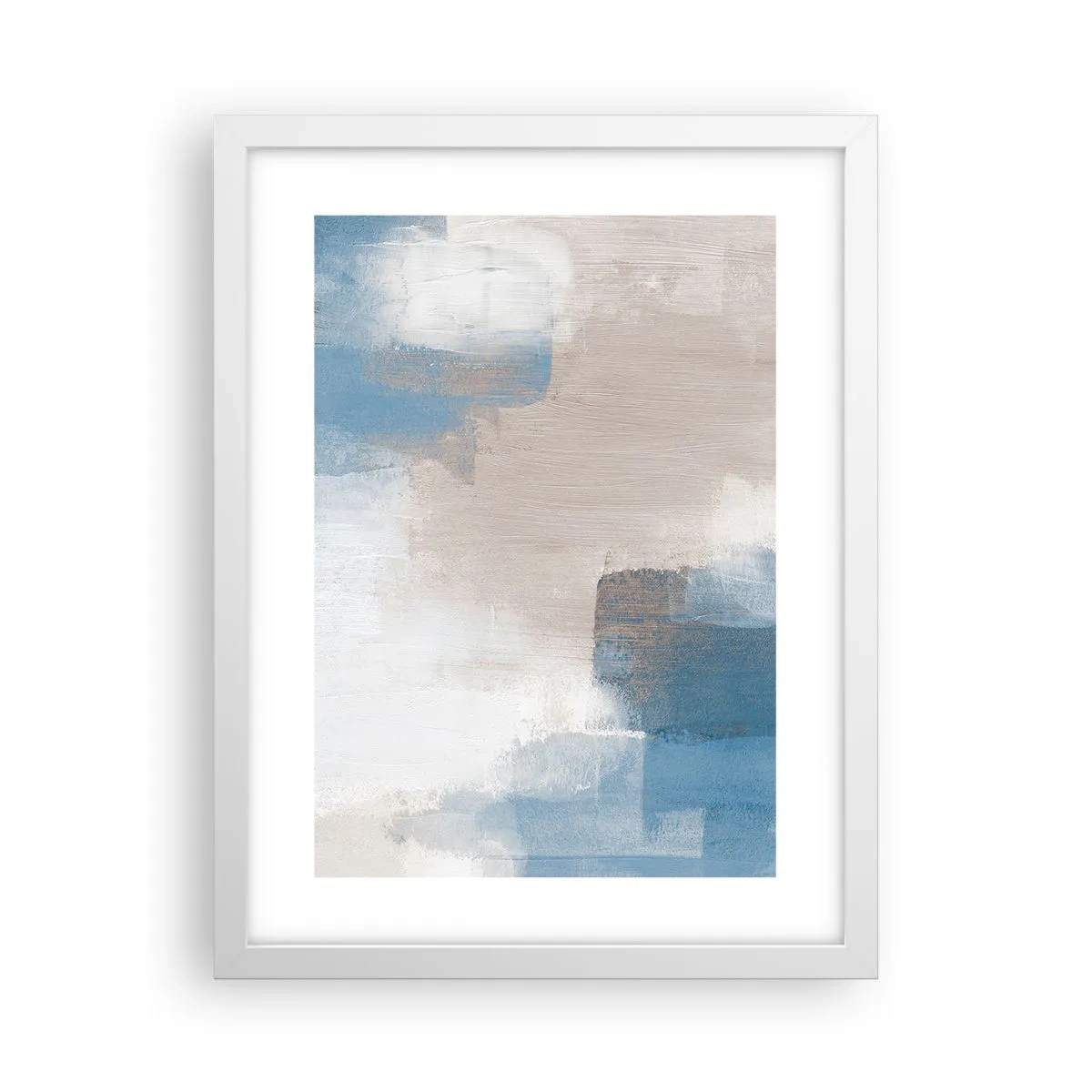 Poster in cornice bianca - Astrazione rosa coperta dal blu - 30x40 cm