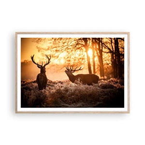 Poster in cornice rovere chiaro - Il sogno del cacciatore - 100x70 cm