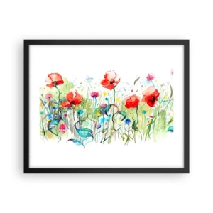 Poster in cornice nera - Il prato fiorito a maggio - 50x40 cm