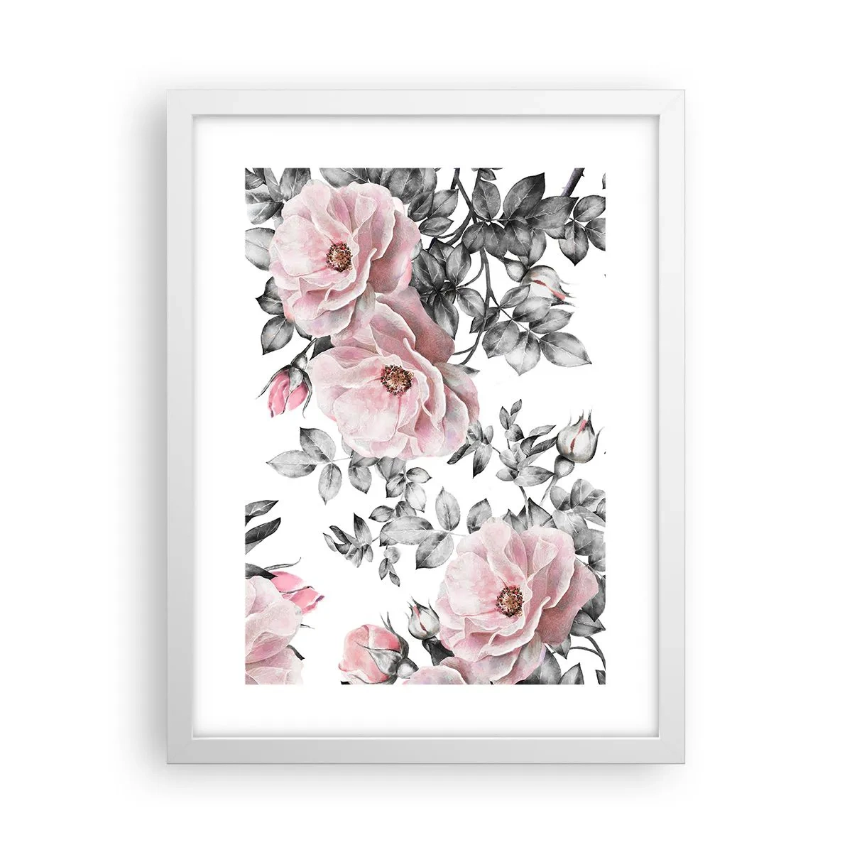 Poster in cornice bianca - Perdersi tra le rose - 30x40 cm