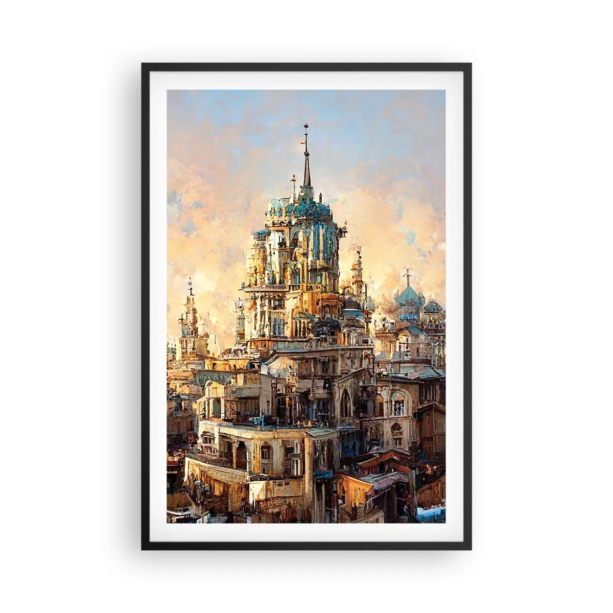 Poster in cornice nera - La città delle città - 61x91 cm