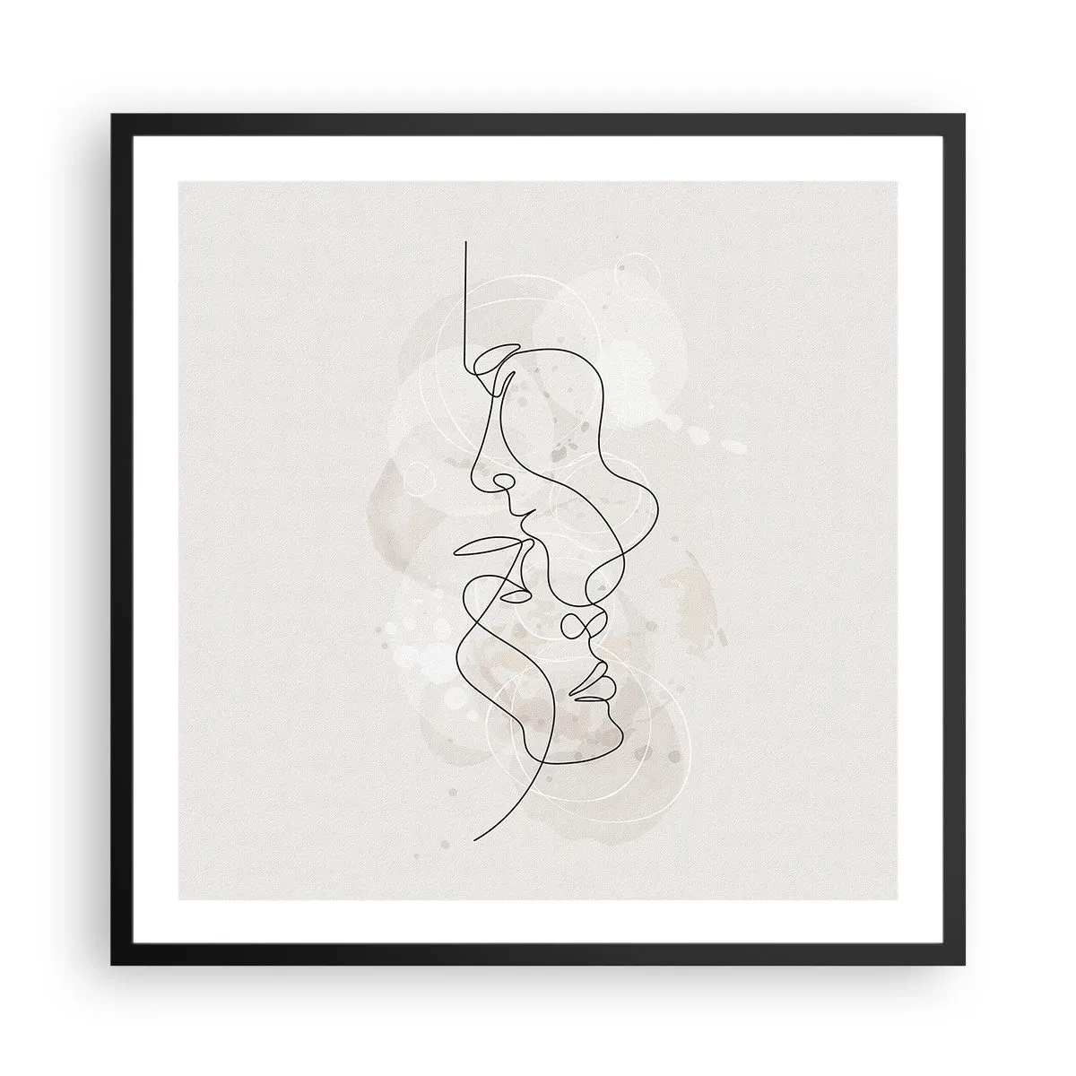 Poster in cornice nera - Intrecciati in un abbraccio - 60x60 cm