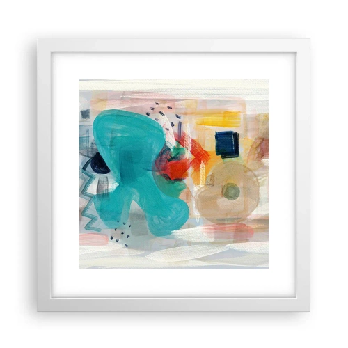 Poster in cornice bianca - Il gioco dei colori - 30x30 cm