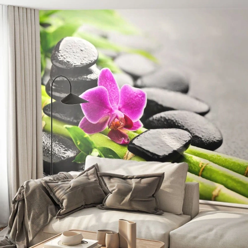 Fotomurali Autoadesivo Deluxe Sticker - Un tranquillo equilibrio - Fiori, Orchidea, Orchidea - 100x70 cm