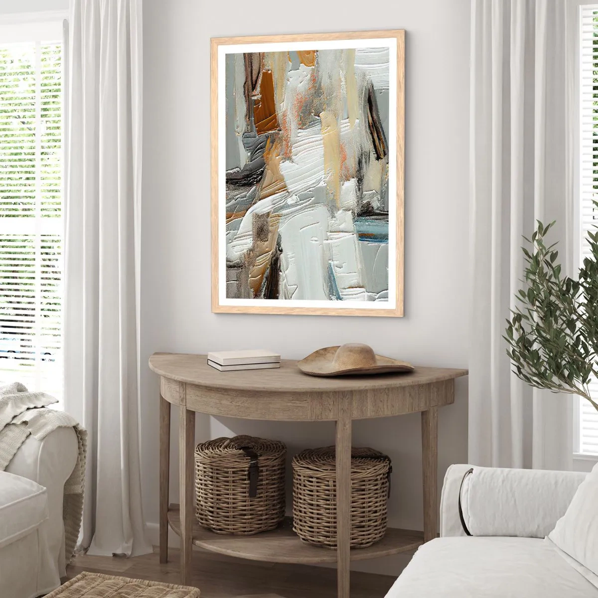 Poster in cornice rovere chiaro - Strati colorati - 61x91 cm