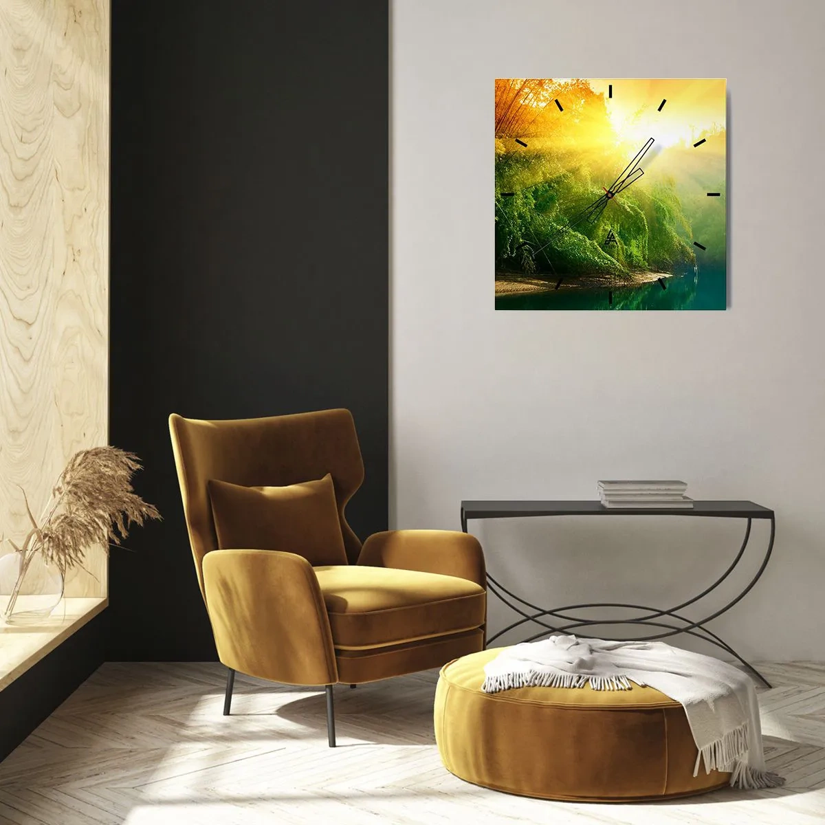 Orologio da parete - Orologio in Vetro - Immergersi nel sole e nell'ombra - 30x30 cm