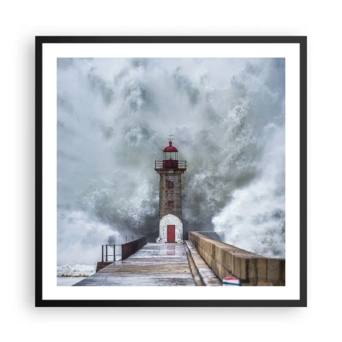 Poster in cornice nera - Fragore delle acque, rumore di tempesta - 60x60 cm