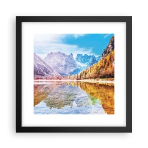 Poster in cornice nera - E nei monti è già autunno - 30x30 cm