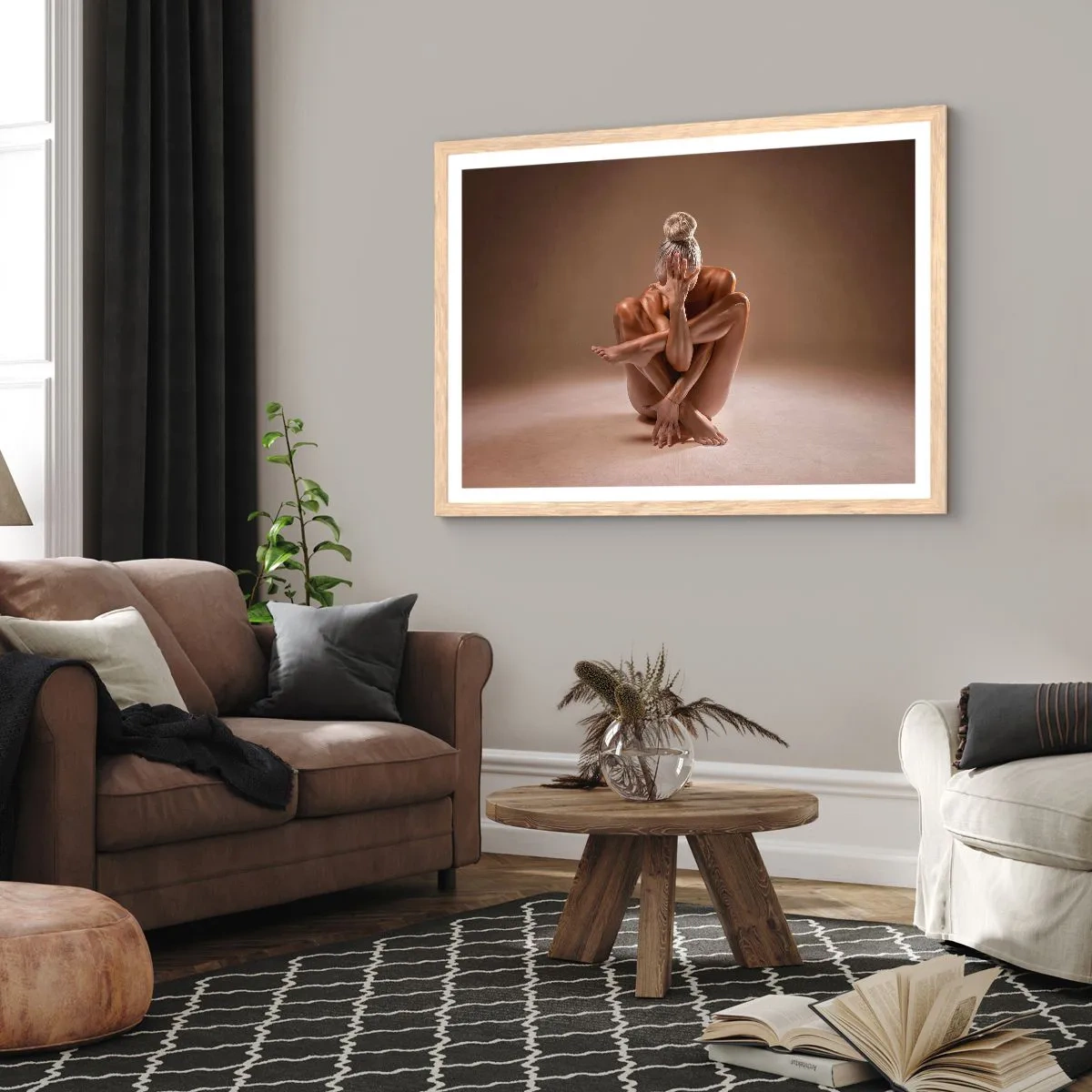 Poster in cornice rovere chiaro - Unità di corpo e anima - 70x50 cm