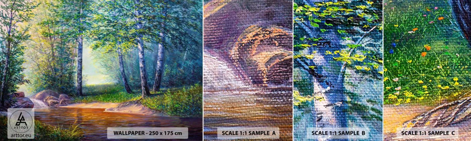 Campione Di Fotomurale Standard Eco - Scena di beatitudine - Paesaggio, foresta, Fiume - 100x30 cm