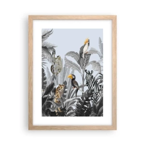 Poster in cornice rovere chiaro - Favola africana - 30x40 cm