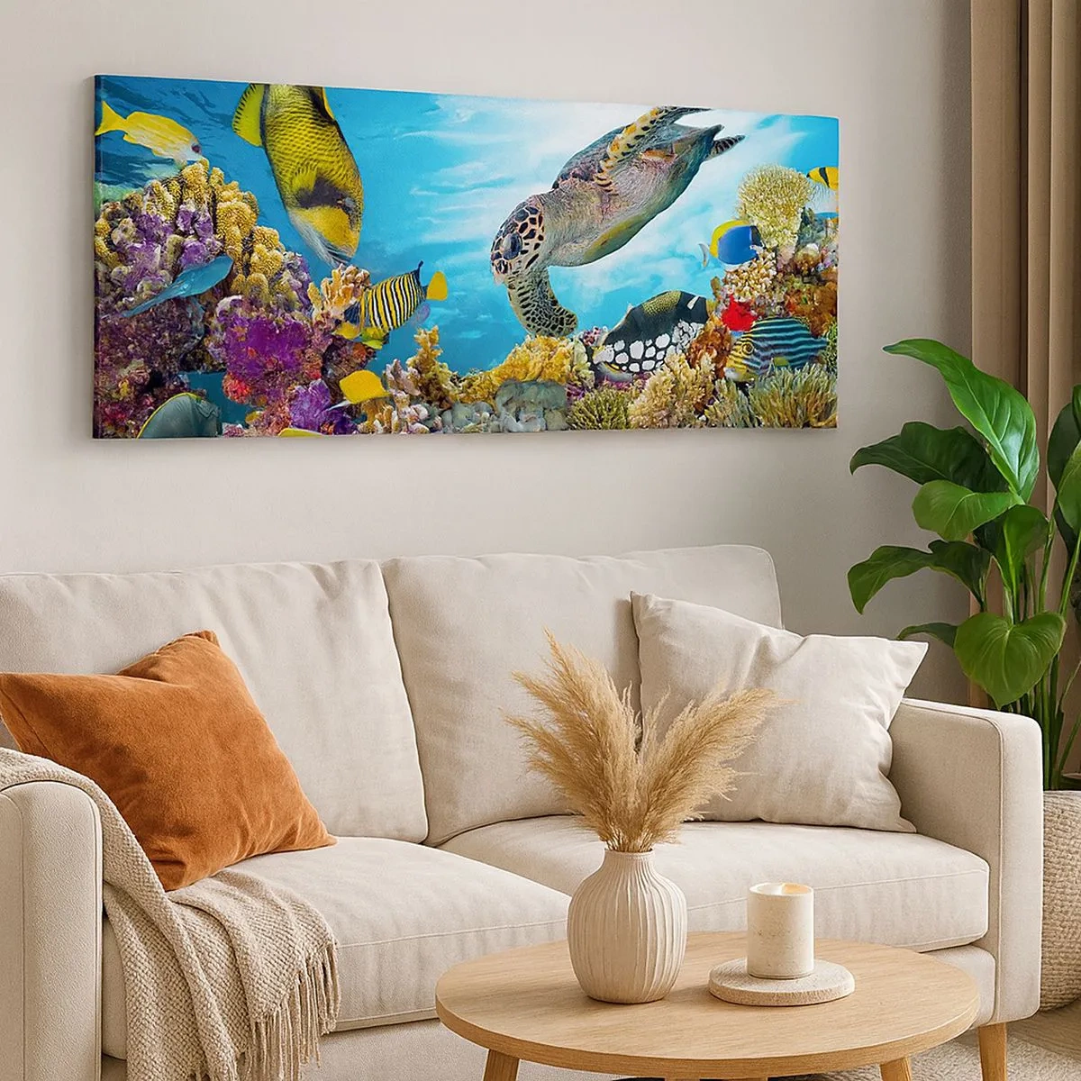 Quadro su tela - Stampe su Tela - Passeggiata corallina - 100x40 cm