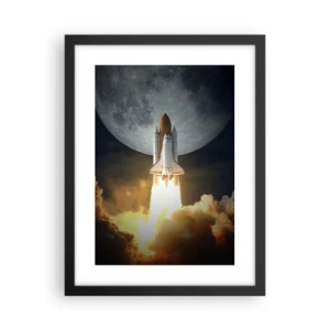Poster in cornice nera - L'inizio di un'avventura spaziale - 30x40 cm