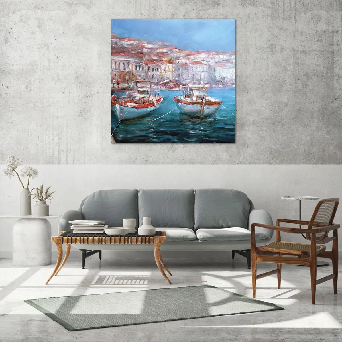 Quadro su vetro - Golfo italiano - 30x30 cm