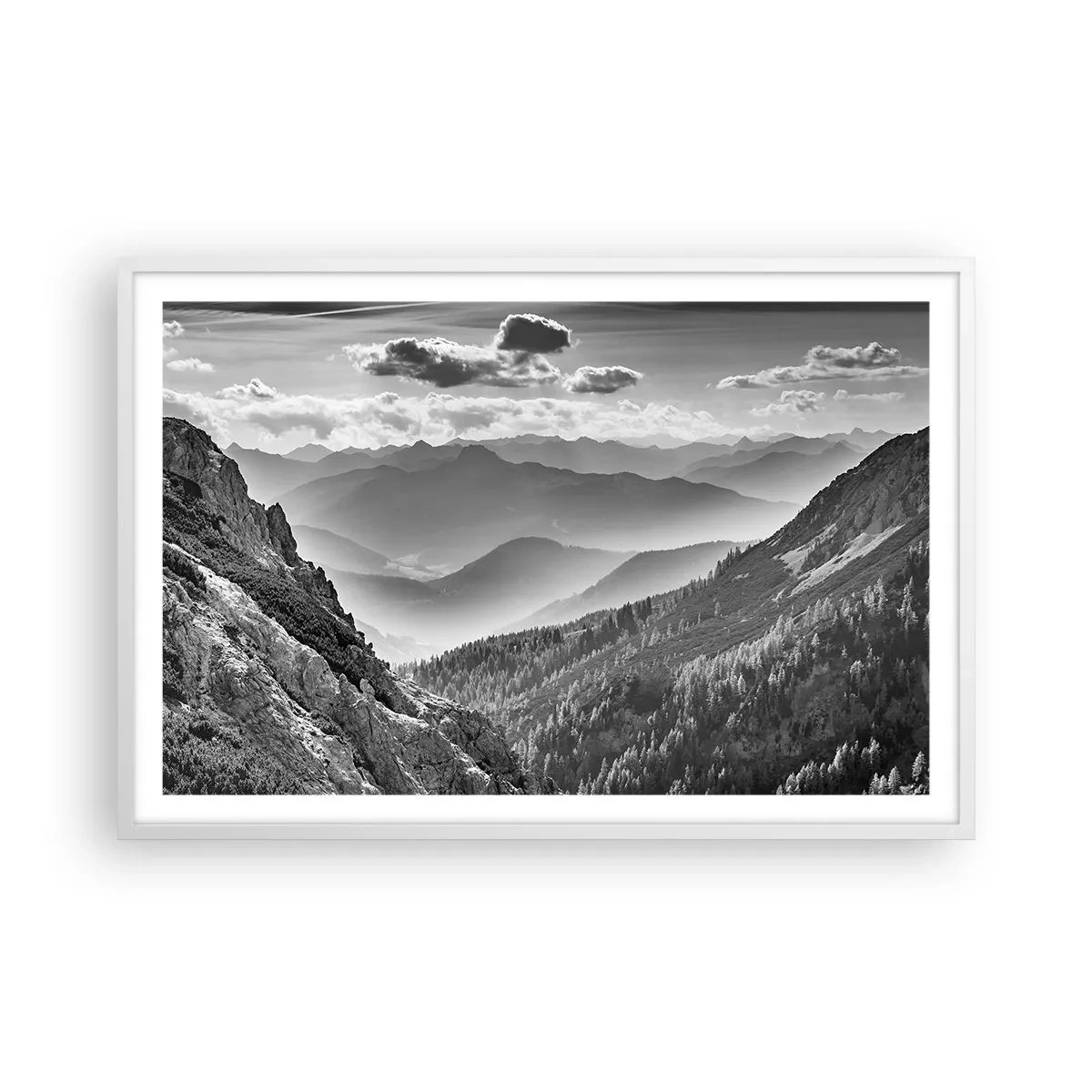 Poster in cornice bianca - Fino all'orizzonte - 91x61 cm