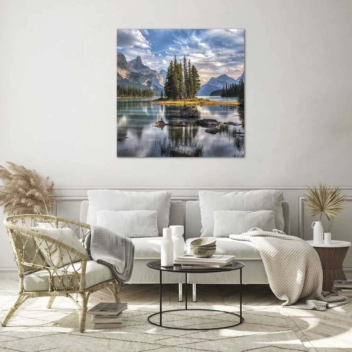 Quadro su vetro - Sulle acque grandi e limpide...  - 40x40 cm