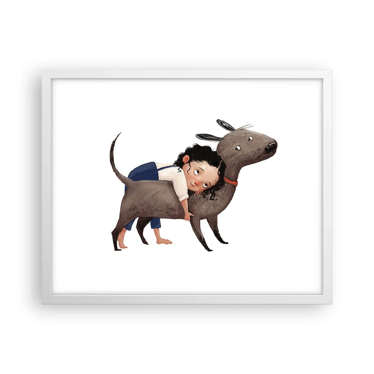 Poster in cornice bianca - I migliori amici - 50x40 cm