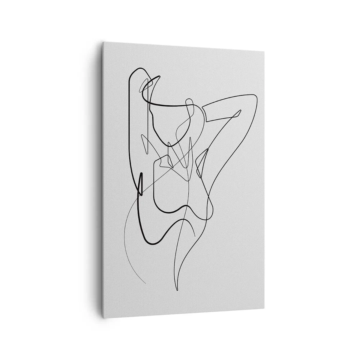 Quadro su tela - Stampe su Tela - Profilo minimalista di una silhouette femminile - 80x120cm - Davvero, come sei... - Decorazione murale moderna per soggiorno e camera da letto ARTTOR