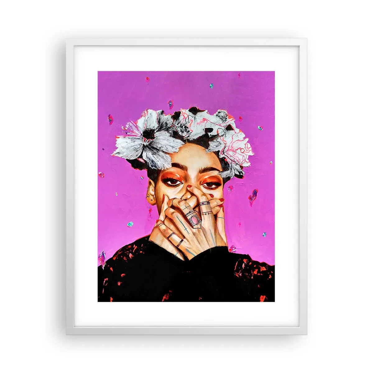 Poster in cornice bianca - Un po' folle - 40x50 cm