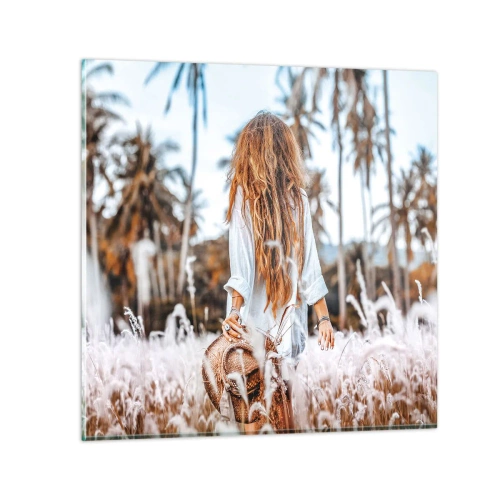 Quadro su vetro - Nata dalla lanugine dell'erba - 30x30 cm