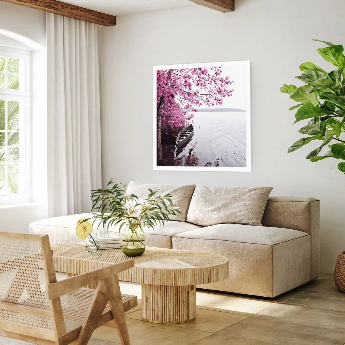 Poster - Nel silenzio rosa - 40x40 cm