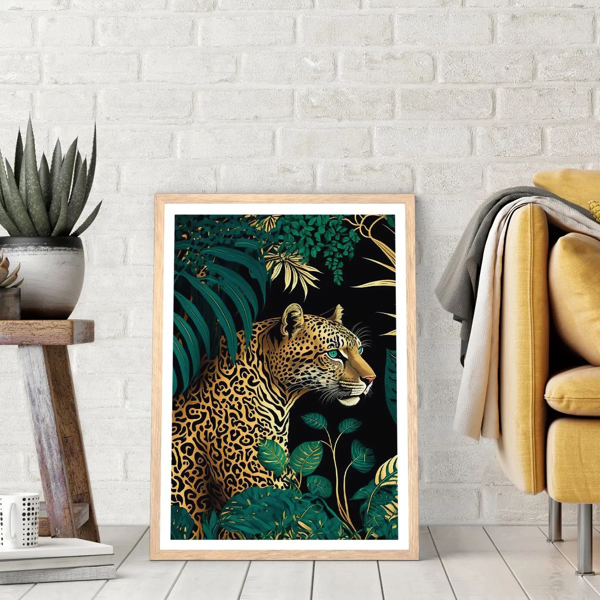 Poster in cornice rovere chiaro - Il signore della giungla - 50x70 cm
