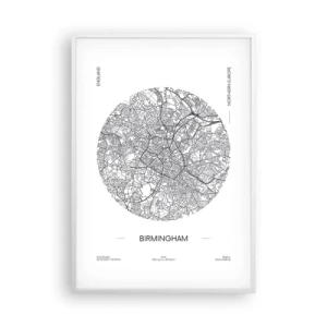 Poster in cornice bianca - Anatomia di Birmingham - 70x100 cm