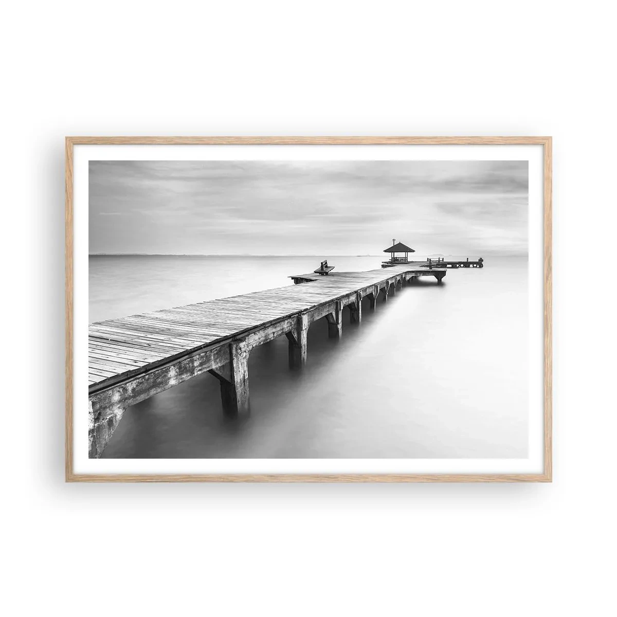 Poster in cornice rovere chiaro - Sempre più lontano. - 100x70 cm