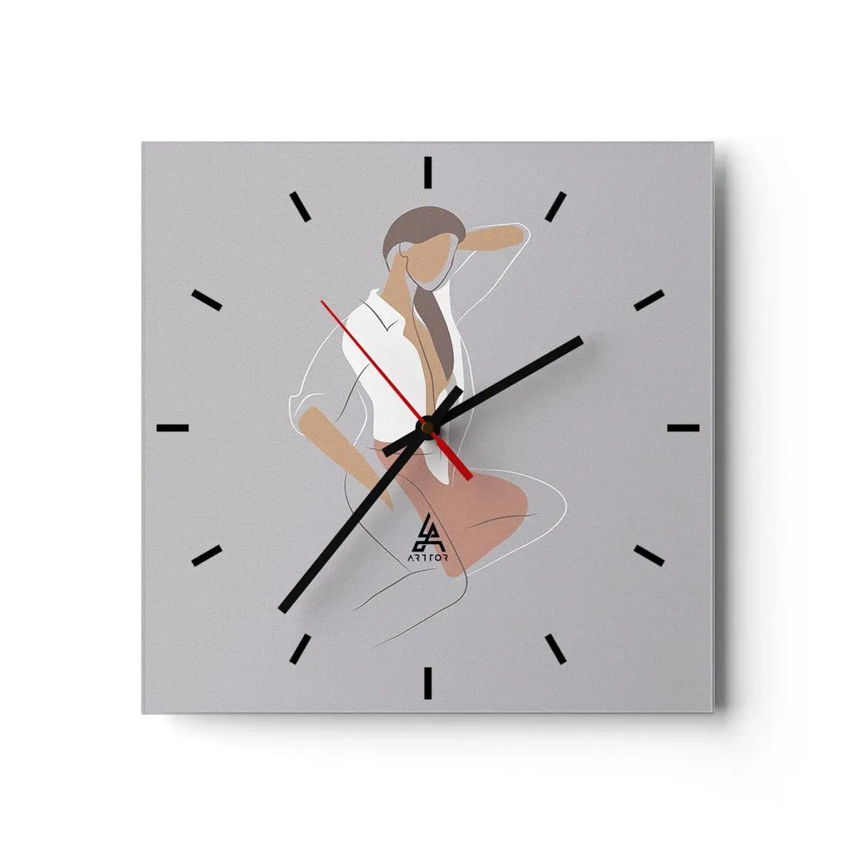 Orologio da parete - Orologio in Vetro - Profilo di bellezza - 40x40 cm