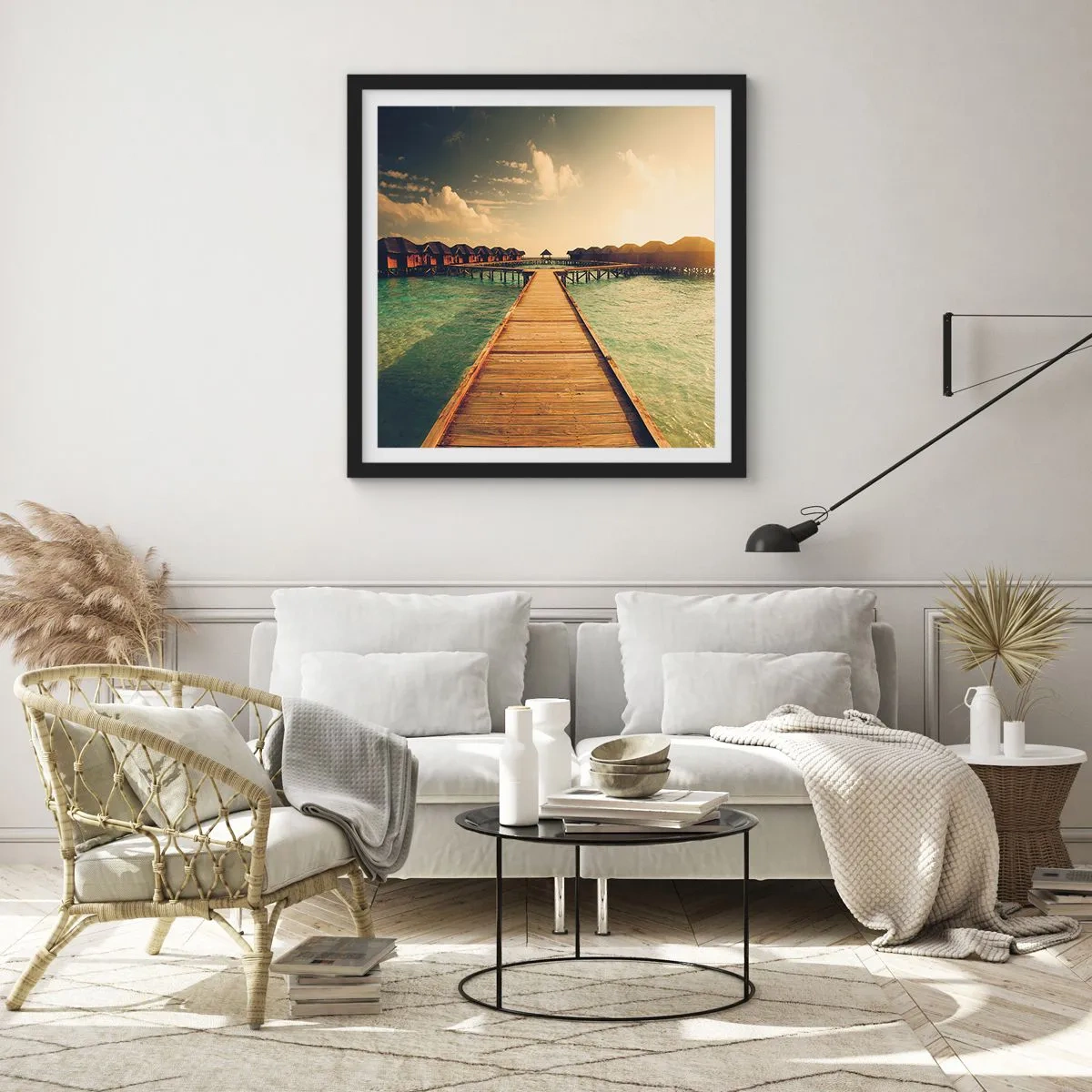 Poster in cornice nera - Caldo invito - 40x40 cm