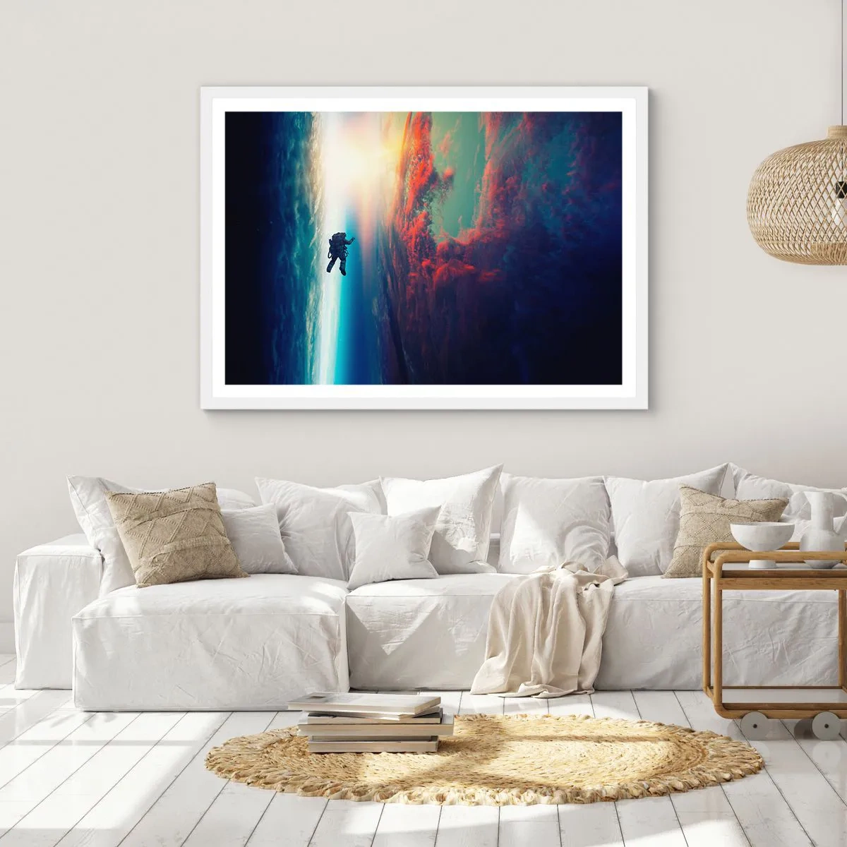Poster in cornice bianca - Affrontando l'universo - 100x70 cm
