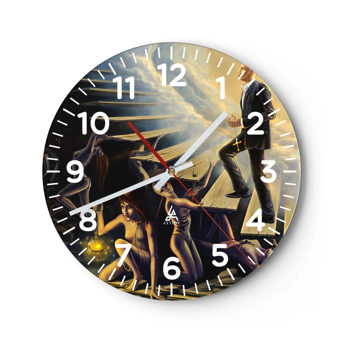 Orologio da parete - Orologio in Vetro - Viaggio dantesco verso la luce - 40x40 cm