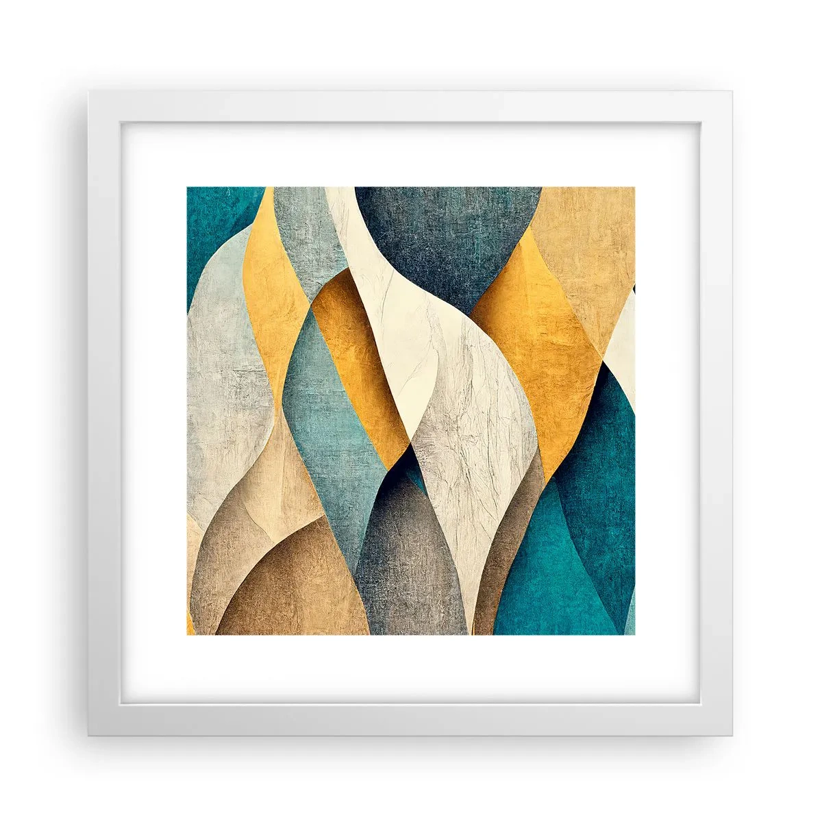 Poster in cornice bianca - Ritmo e ondulazioni - 30x30 cm