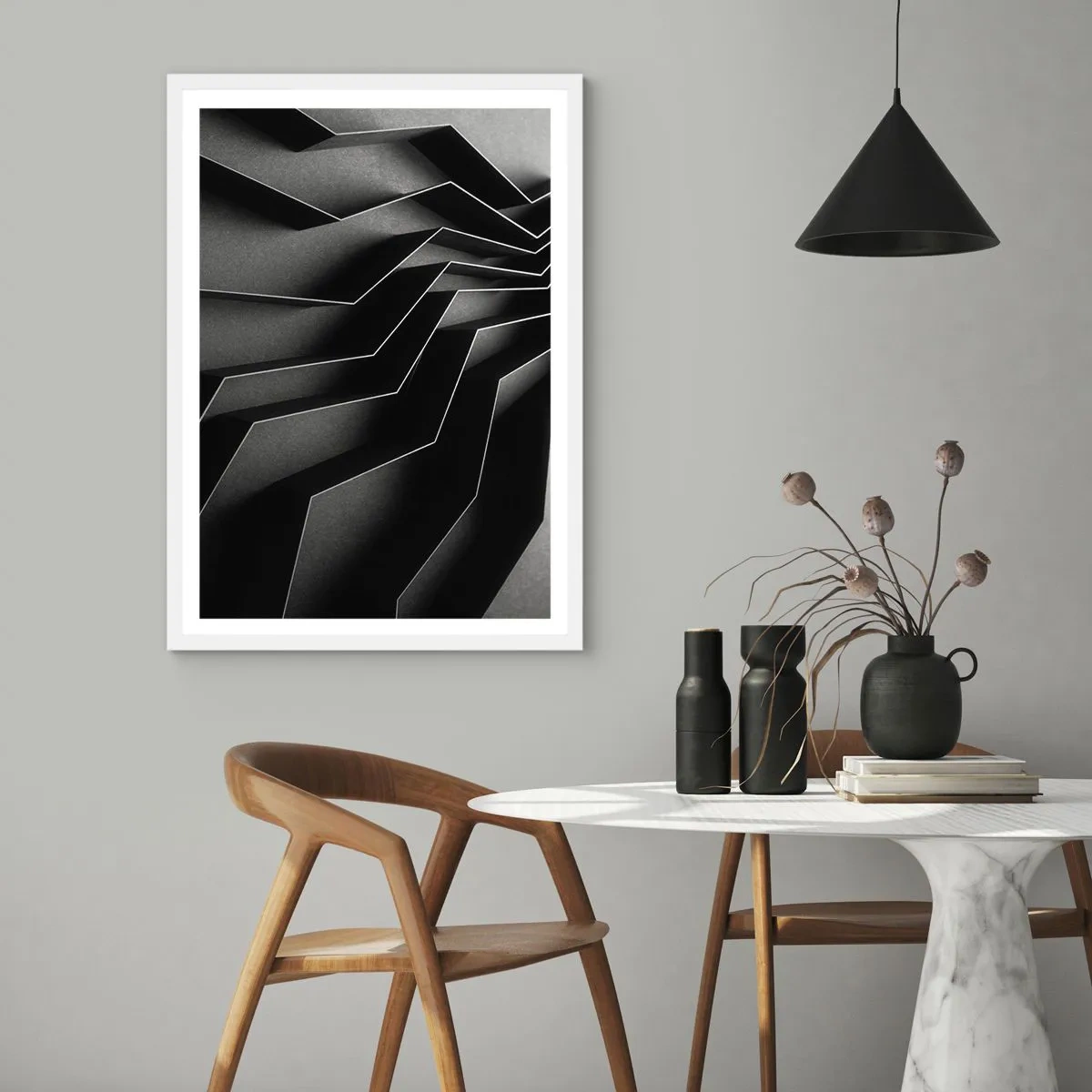 Poster in cornice bianca - Ordine tridimensionale - 40x50 cm